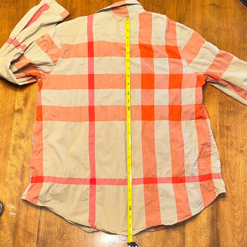 BURBERRY BRIT Checkered Blouse - Red, Orange and Tan - Picture 11 of 12